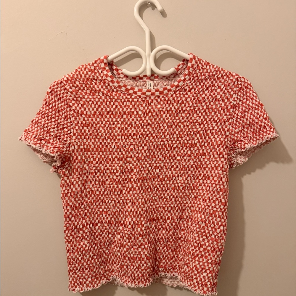 ✨3 FOR $18✨ Orange and White Textured Women's Top